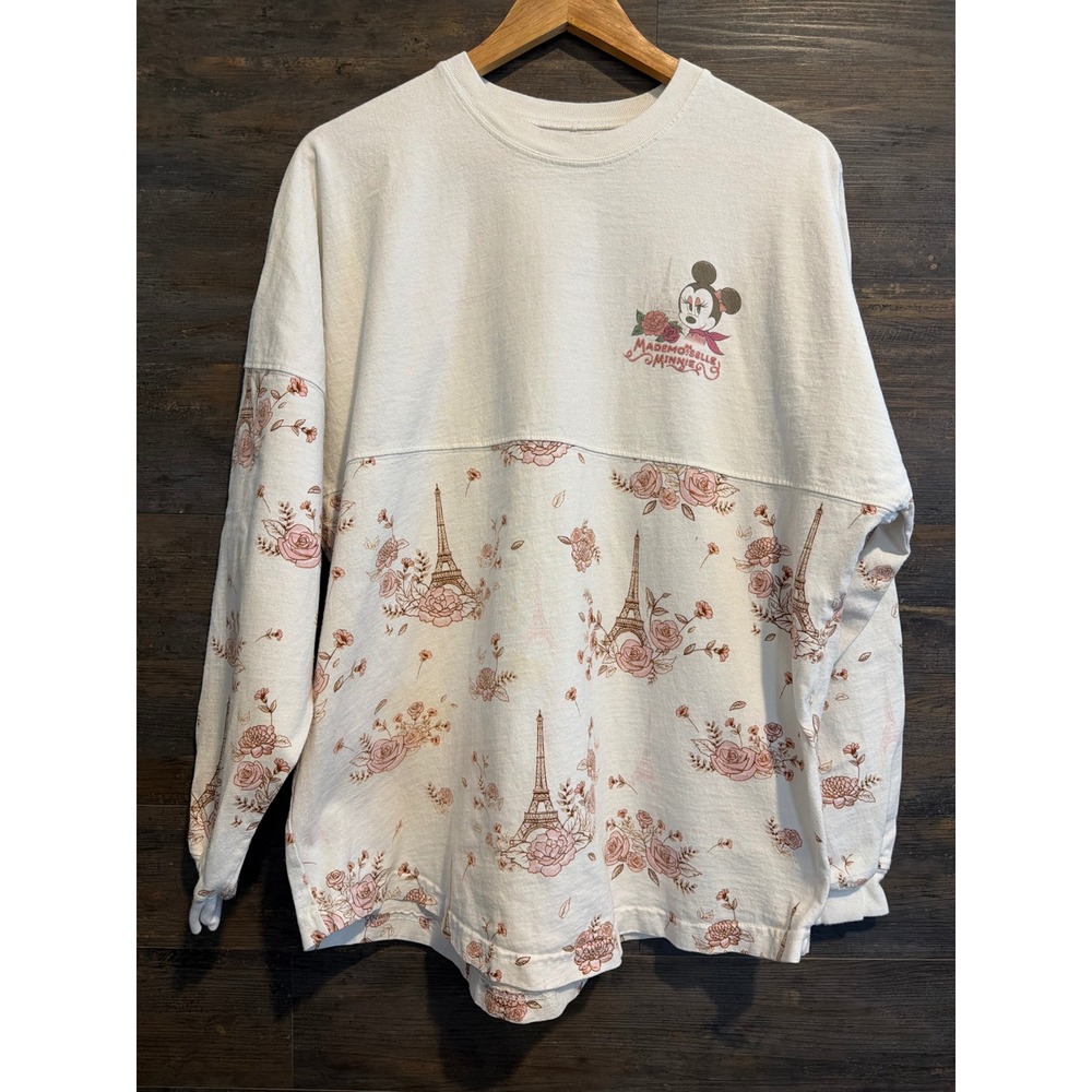 Disney Epcot World Showcase France Minnie Mouse Spirit Jersey Cream Pink M